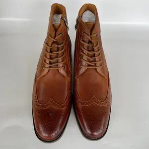 Kunsto  Genuine Leather Oxford Boots Men\'s Size 9.5 Brown Kunsto 5014-28 Genuine Leather No Lace Side ZIPPER BOOTS  main image 4